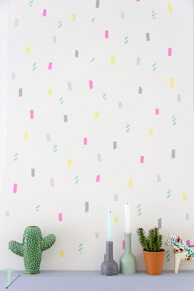 DIY Washi Tape Feature Wall  Decoración de unas, Decorar paredes