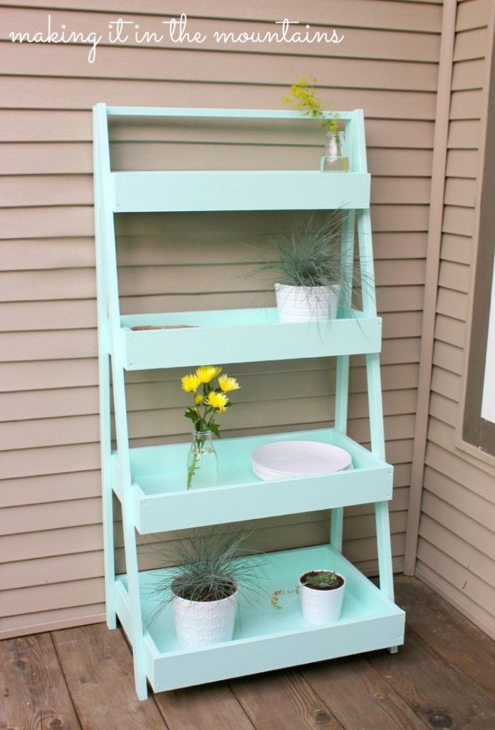DIY Ladder Shelf Decor
