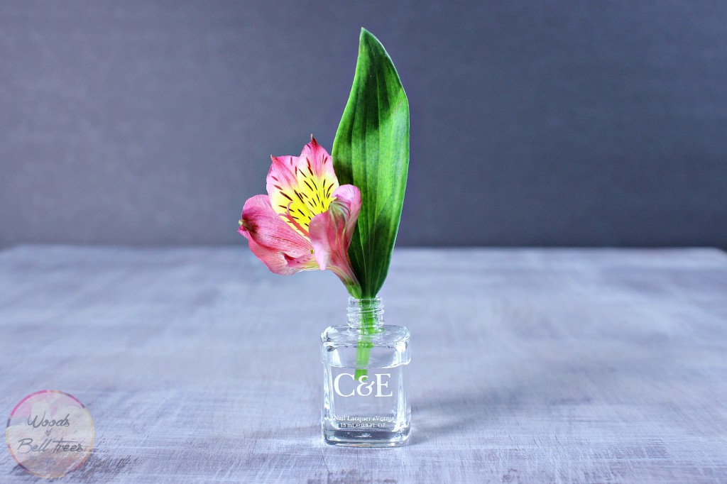 Nail polish flower vase
