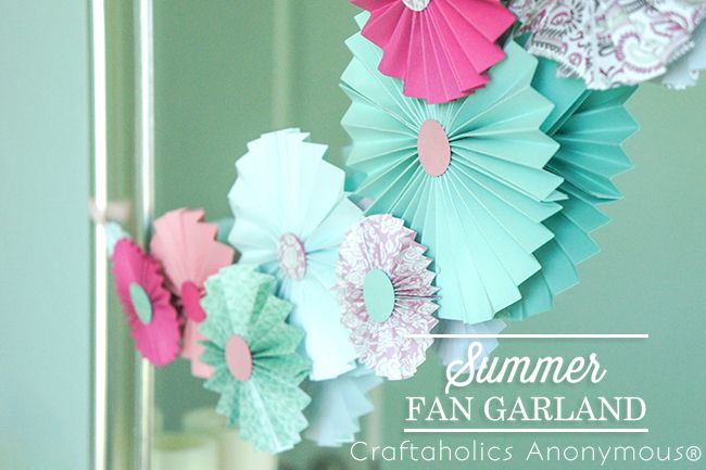 Paper fan garland - Spring Classroom Decorations