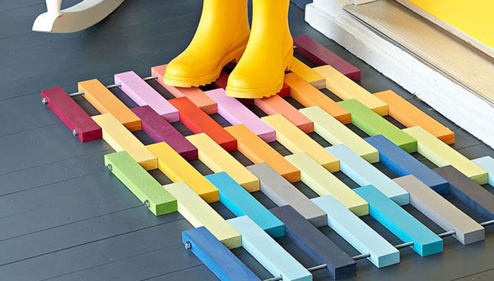 Rainbow floor mat