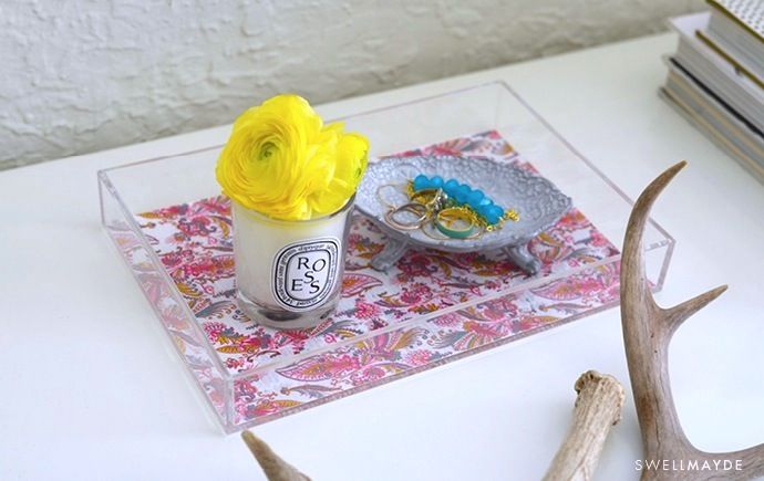 Spring Tray Decor with Duct Tape