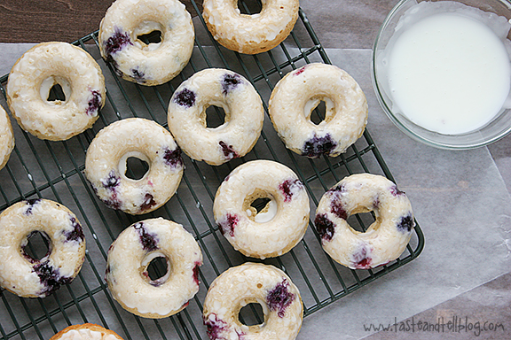 Blueberry cherry baked donuts