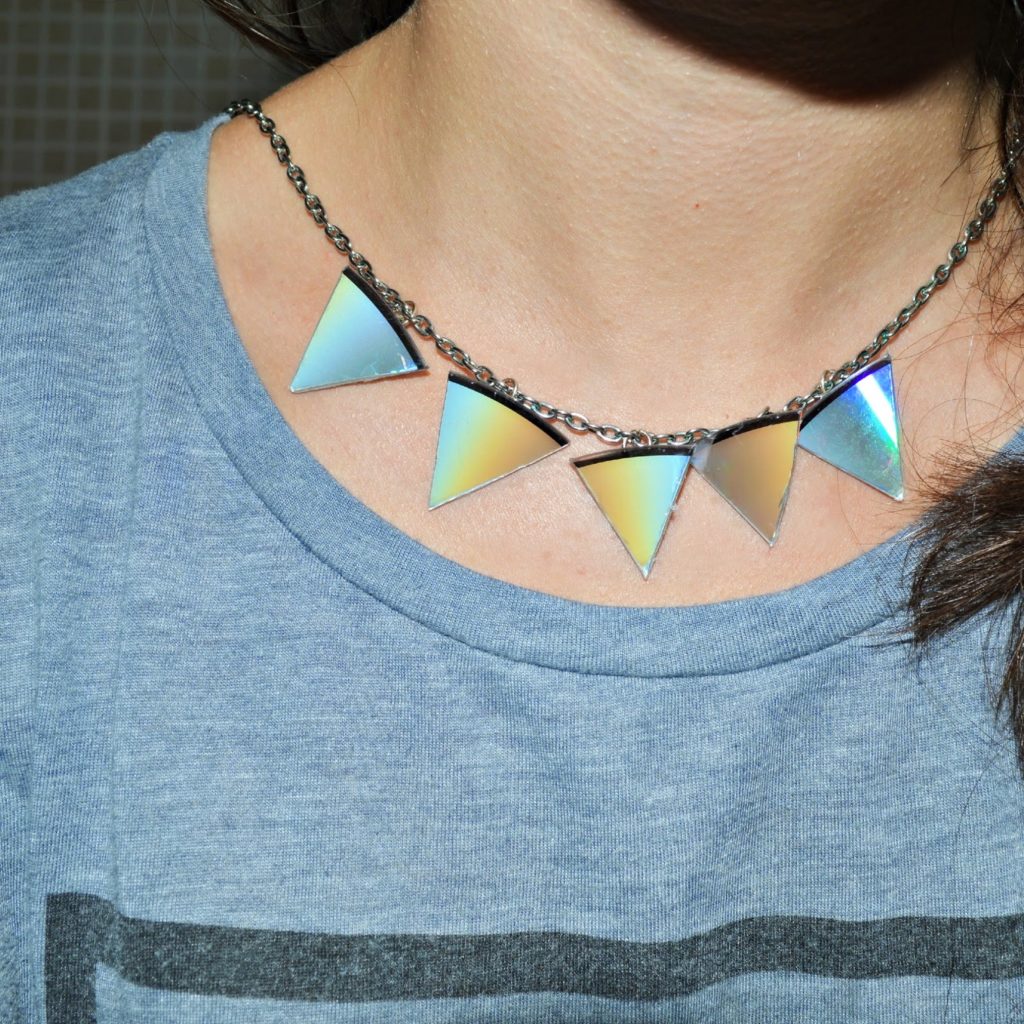 Cd statement necklace