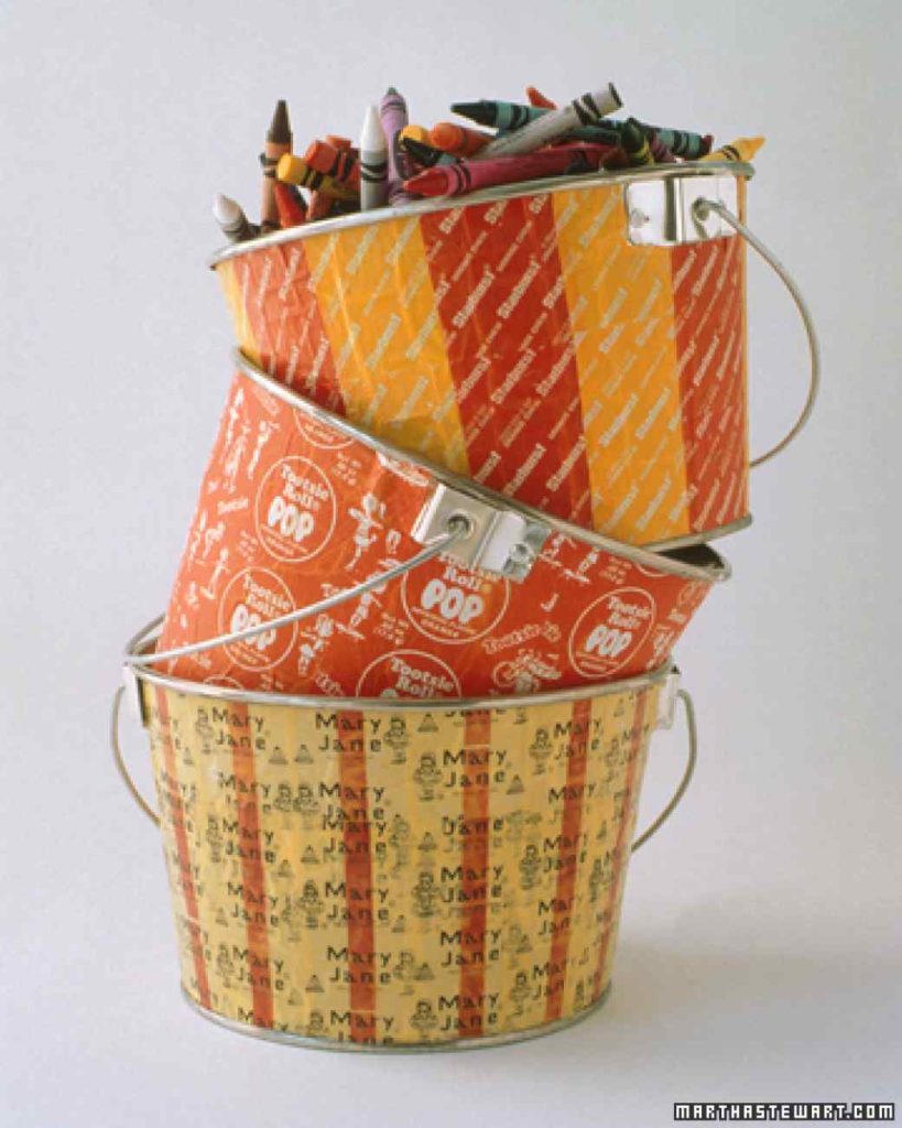 Candy wrapper buckets