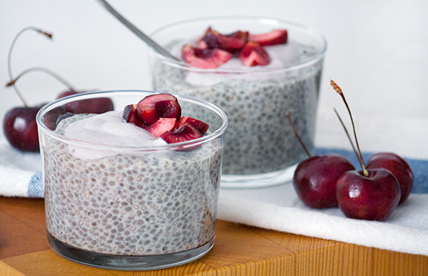 Cherry chia seed pudding