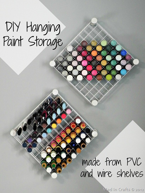 Diy hanging paint storage