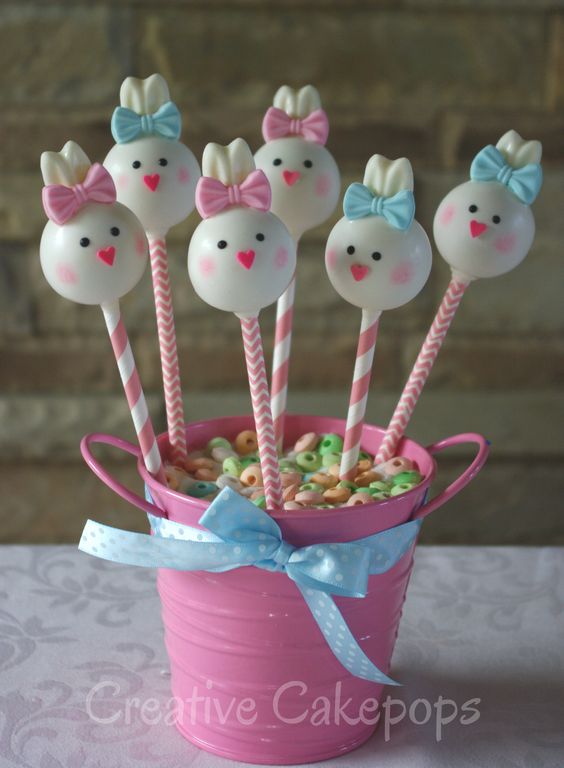 Easter bunny cake pops