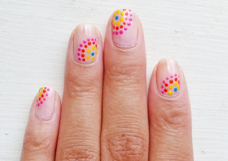 7. Bold and Colorful Dotted and Striped Nails - wide 6