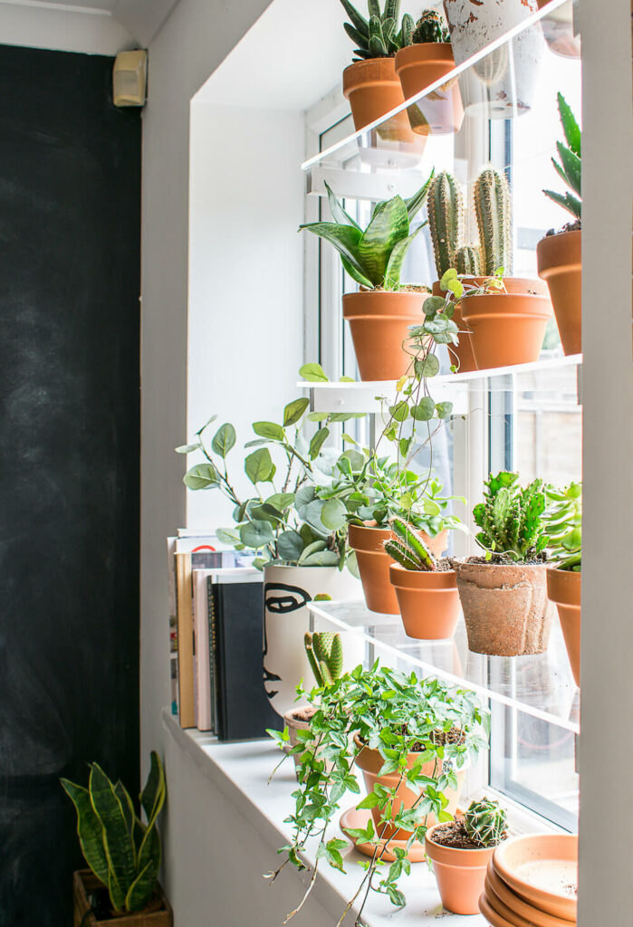 35 Diy Plant Stands To Organize The, Indoor Window Garden Shelves