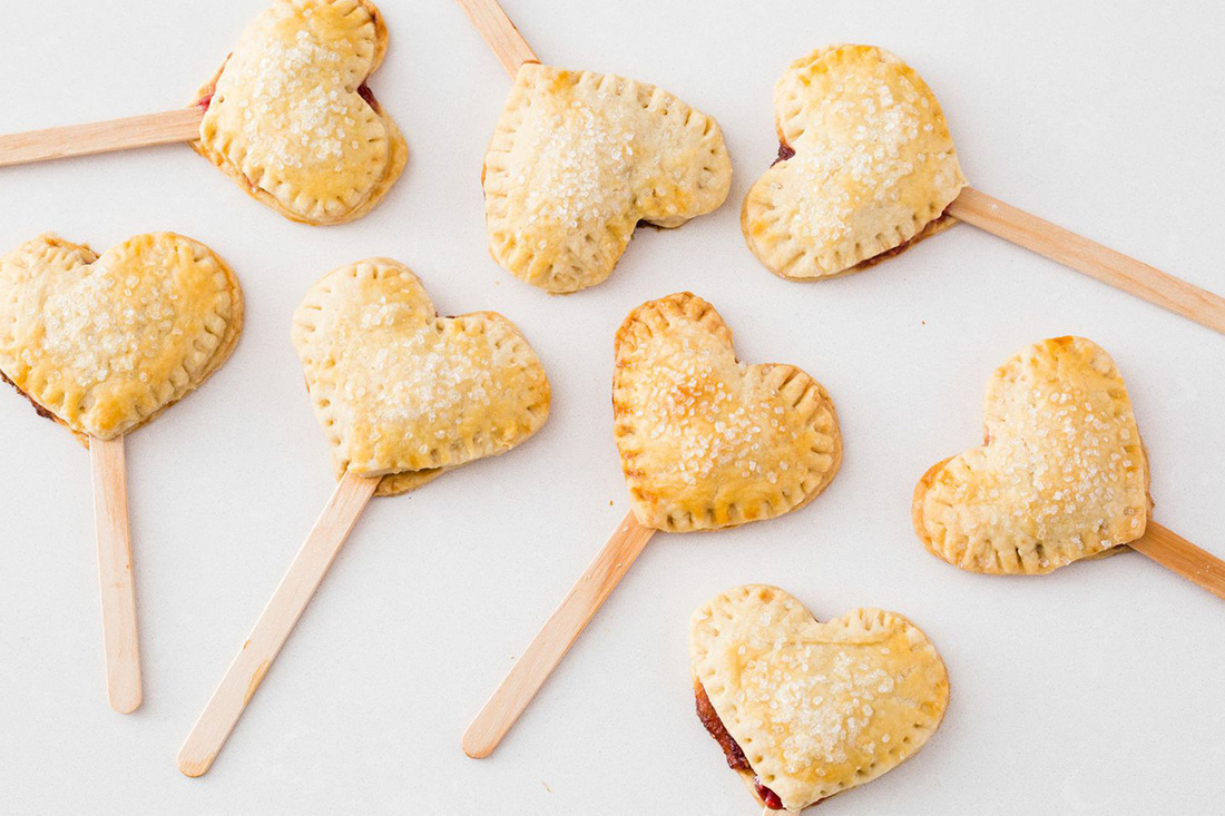 Heart pies on a stick recipe