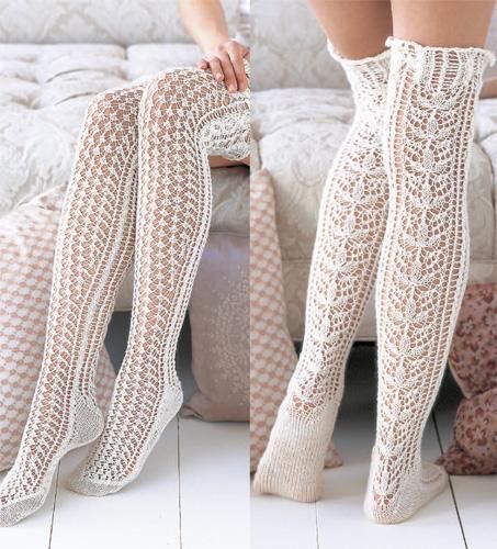 Knitted lace stockings