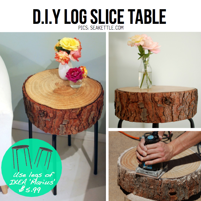 Log slice side table