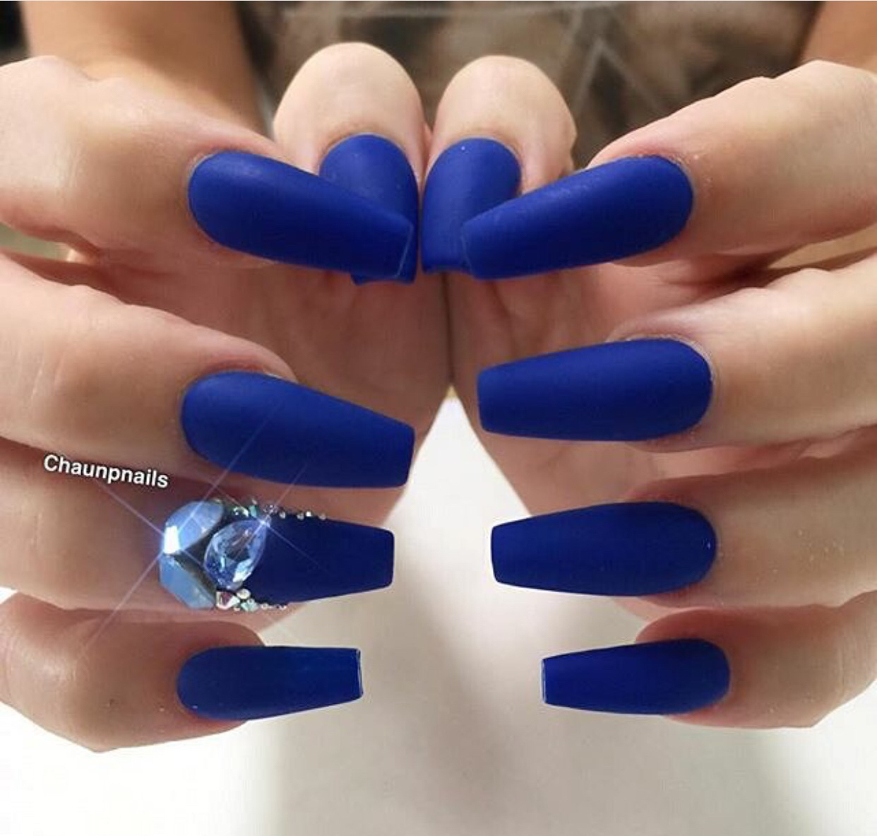 Matte blue with big accent gems