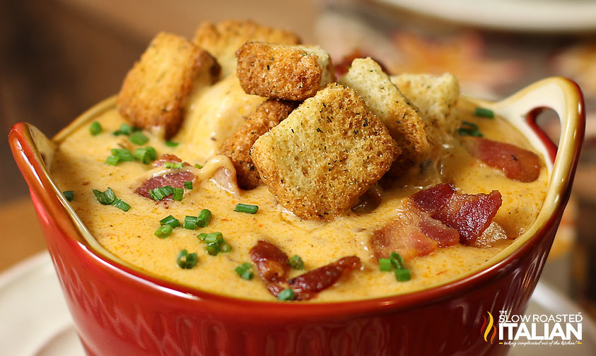Minute bacon beer cheese soup with chicken