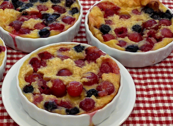 Mixed berry and cherry clafoutis