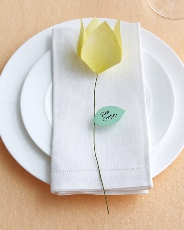Origami flower place cards