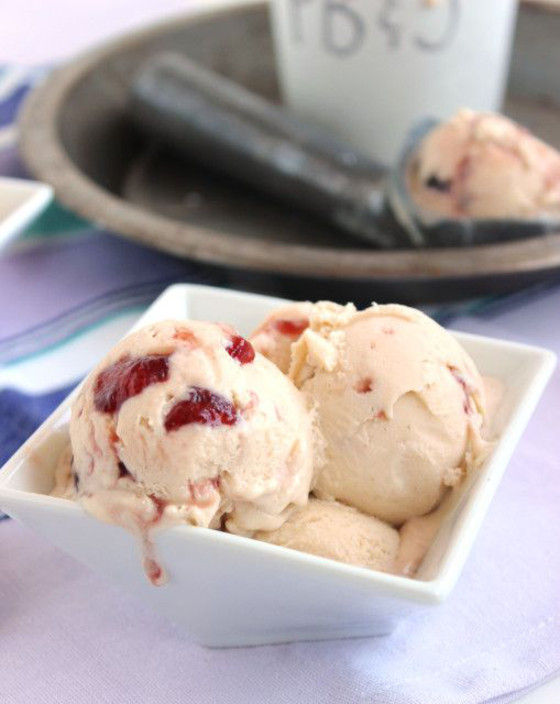 Peanut butter and jelly ice cream