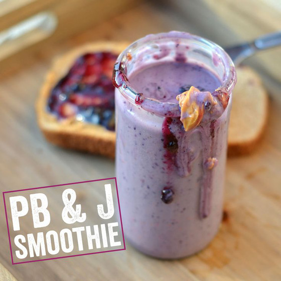 Peanut butter and jelly protein smoothie