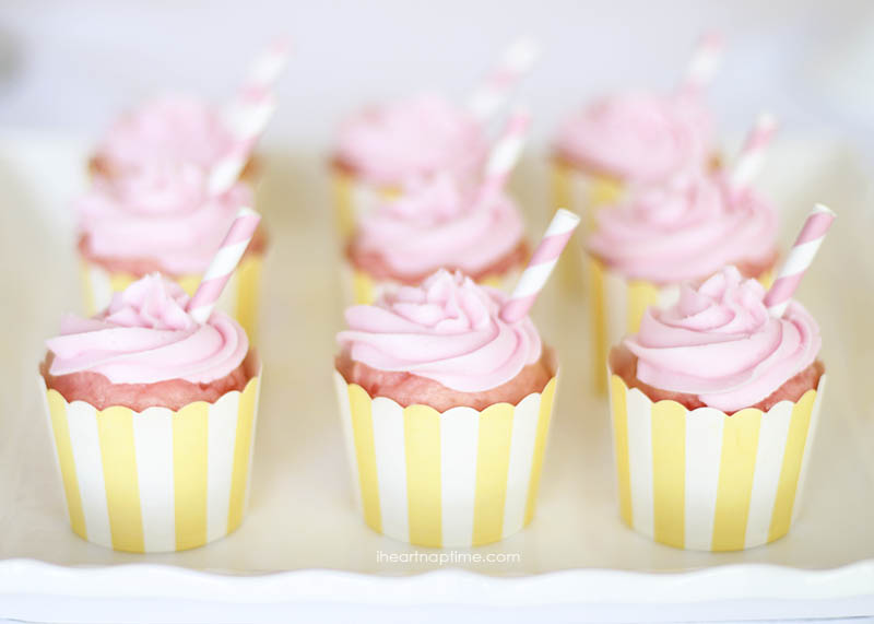 Pink lemonade cupcakes