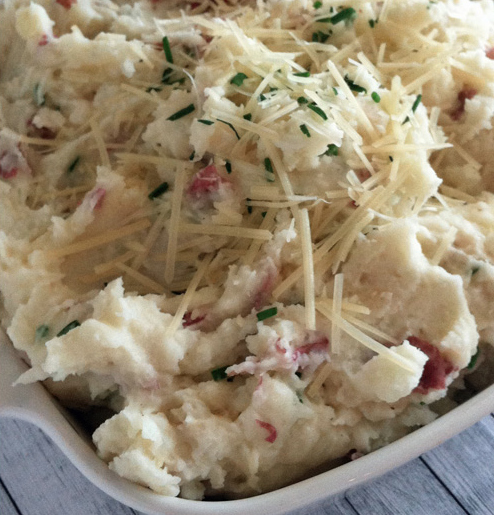 Roasted garlic and parmesan mashed potatoes