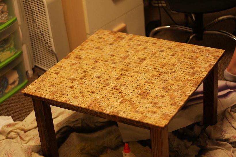Scrabble tile table top