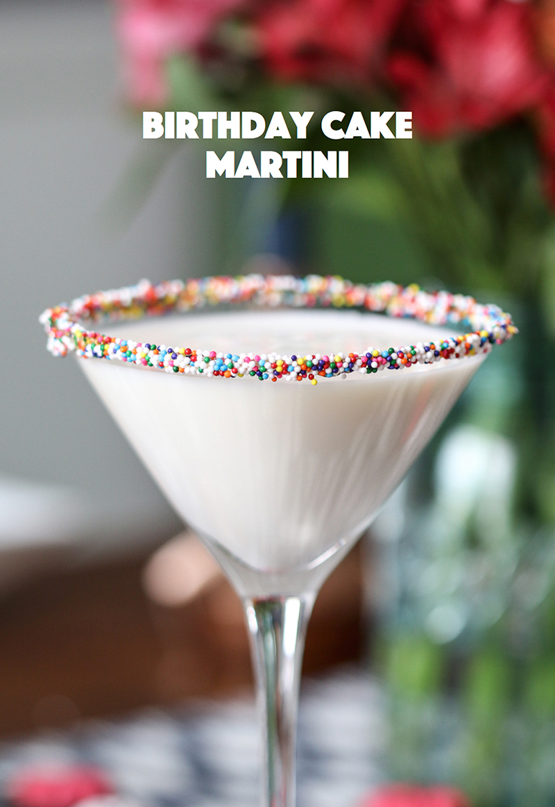 Sprinkle rimmed birthday martini
