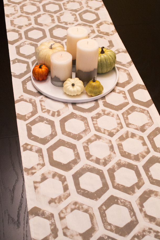 Stamped table runner