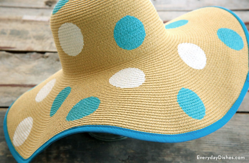 Stenciled polka dot floppy hat