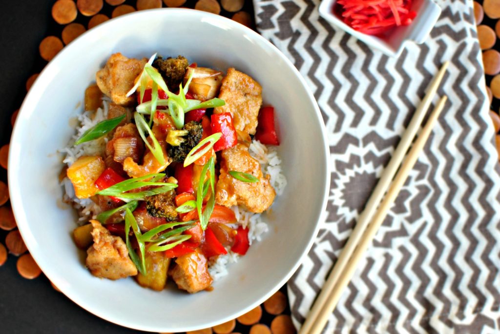 Sweet and sour chicken stir fry