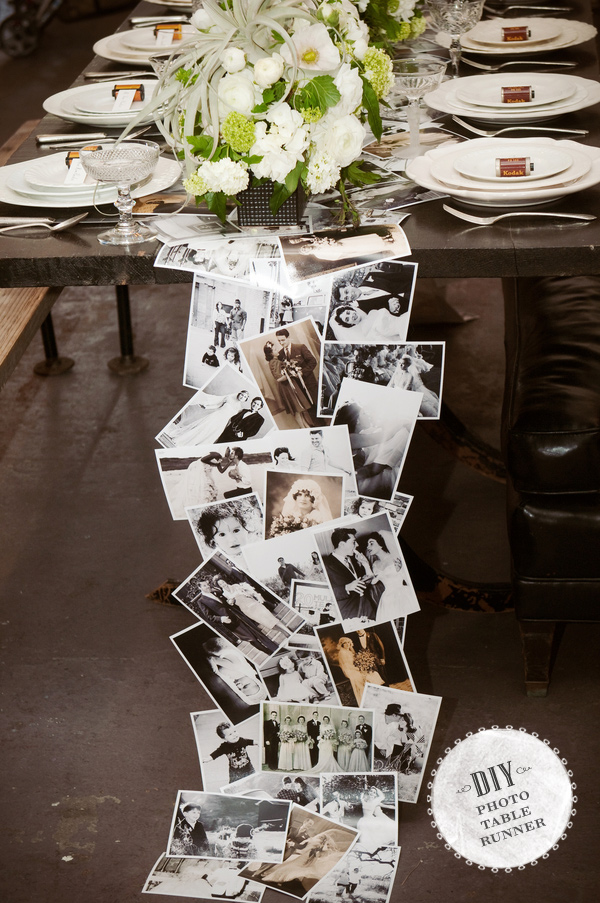 Vintage Photo Table Runner