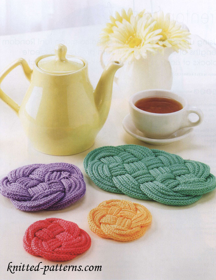 Knit coasters