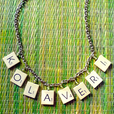Scrabble tile necklace