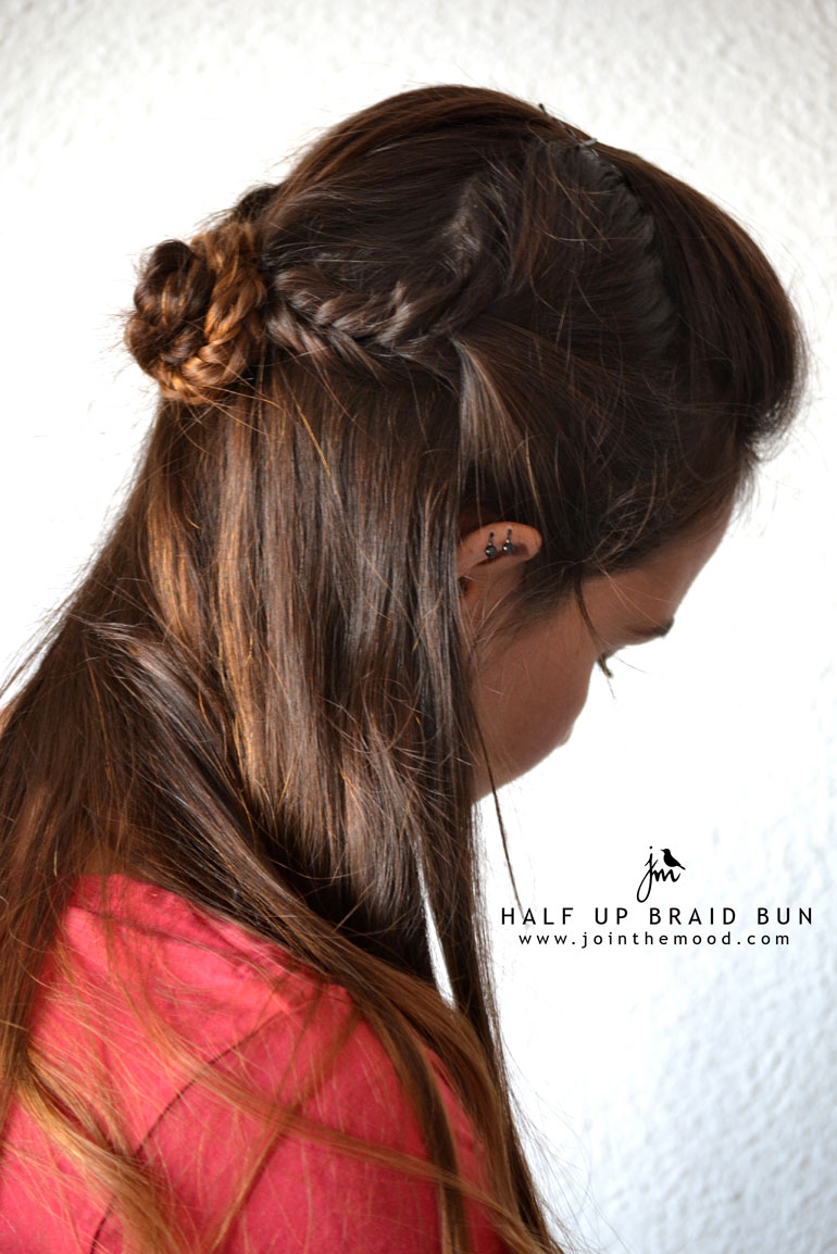 1 half up braid bun