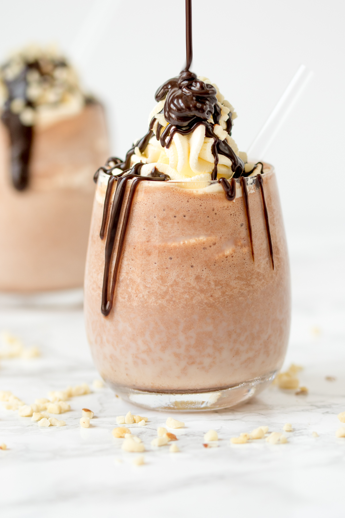 5 minute chocolate peanut butter smoothie tall 3