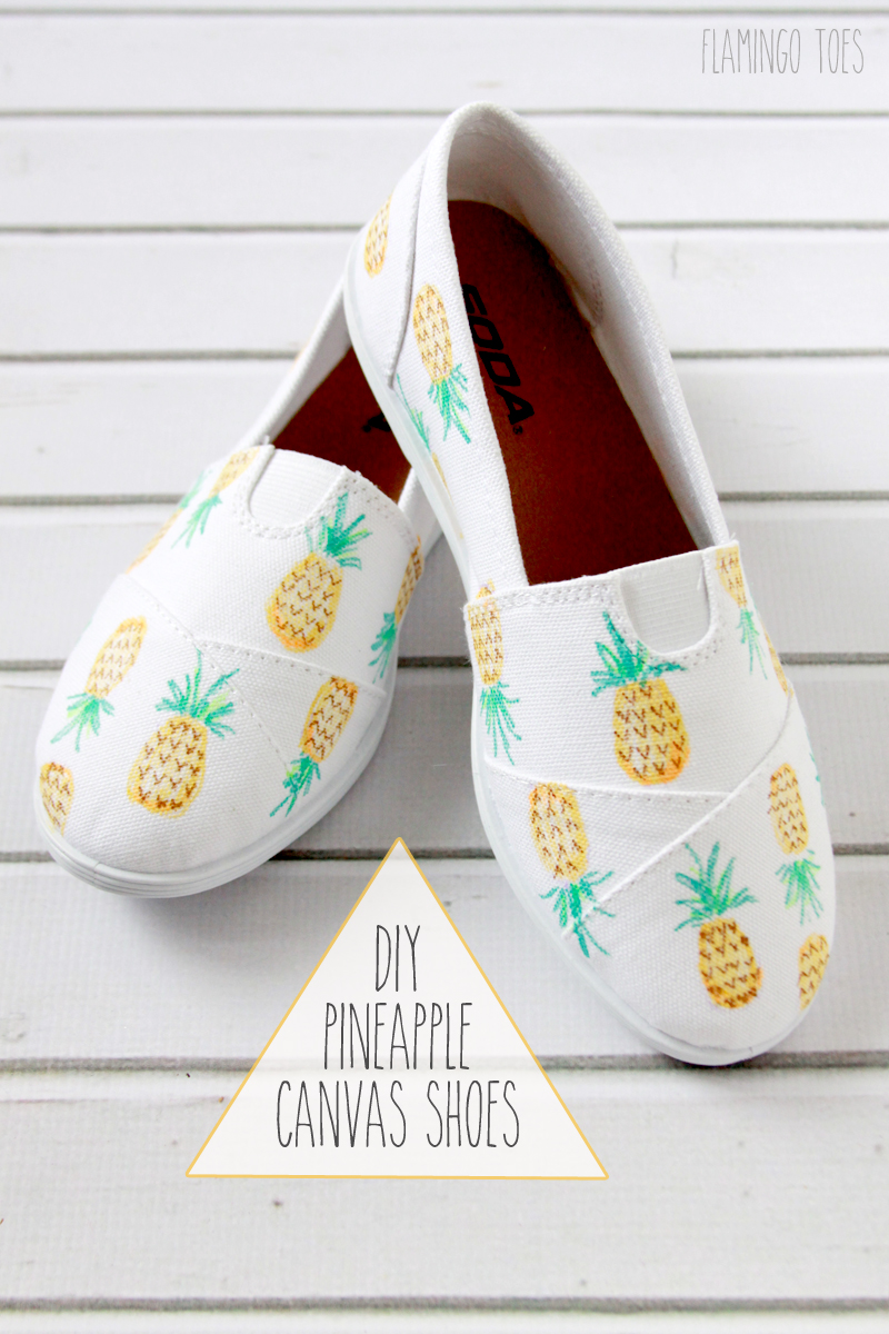Diy pineapple canvas shoes