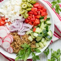 Greek quinoa bowl wide