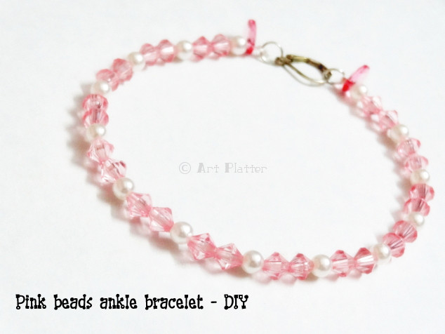 Pink beaded anklet