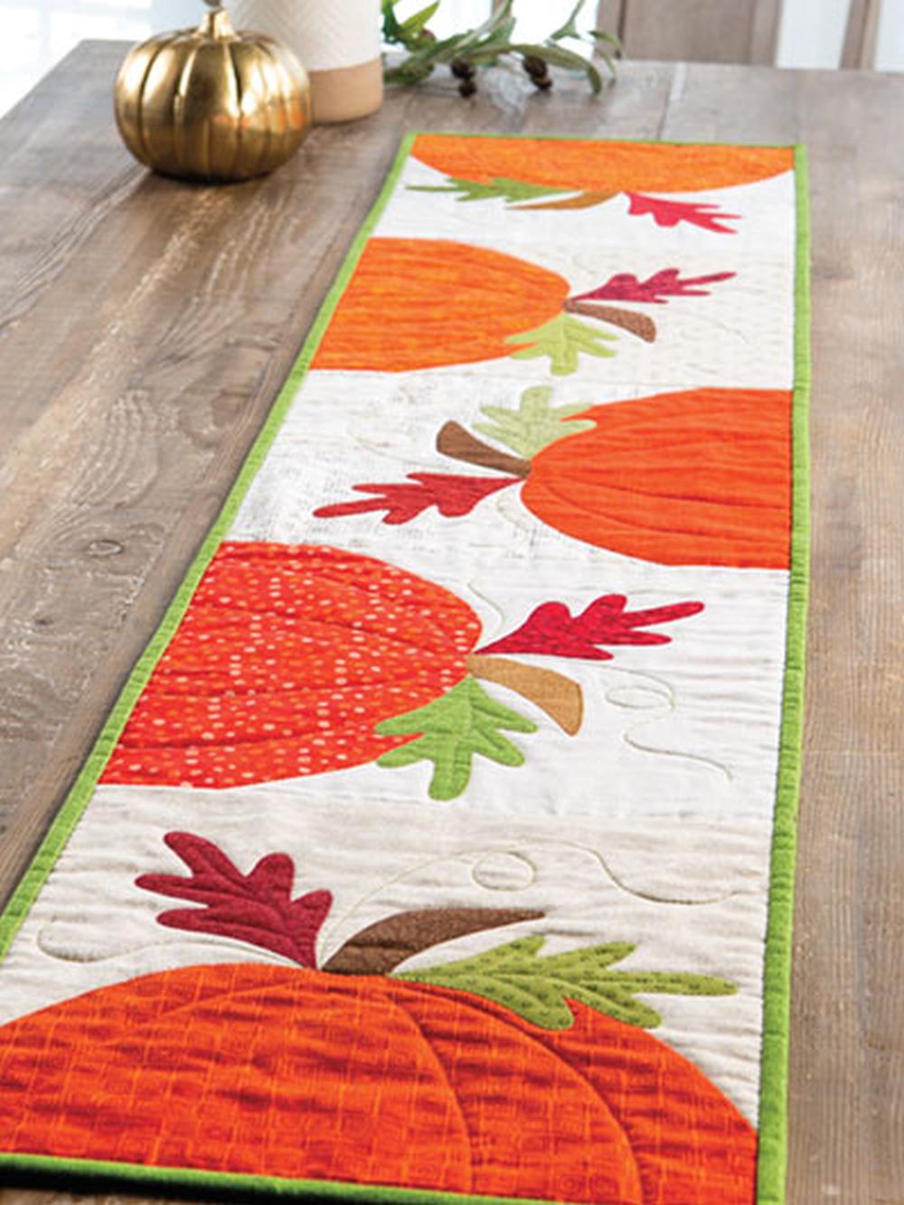 Pumpkin patch halloween table runner 