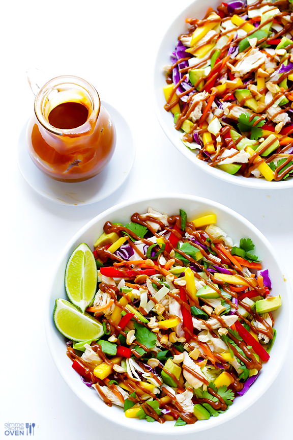 Rainbow thai chicken salad