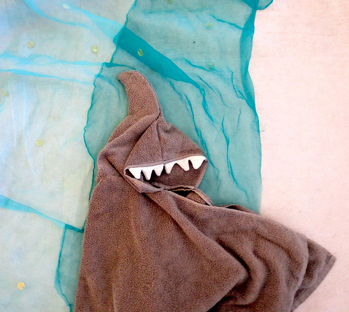 Shark hoodie towel