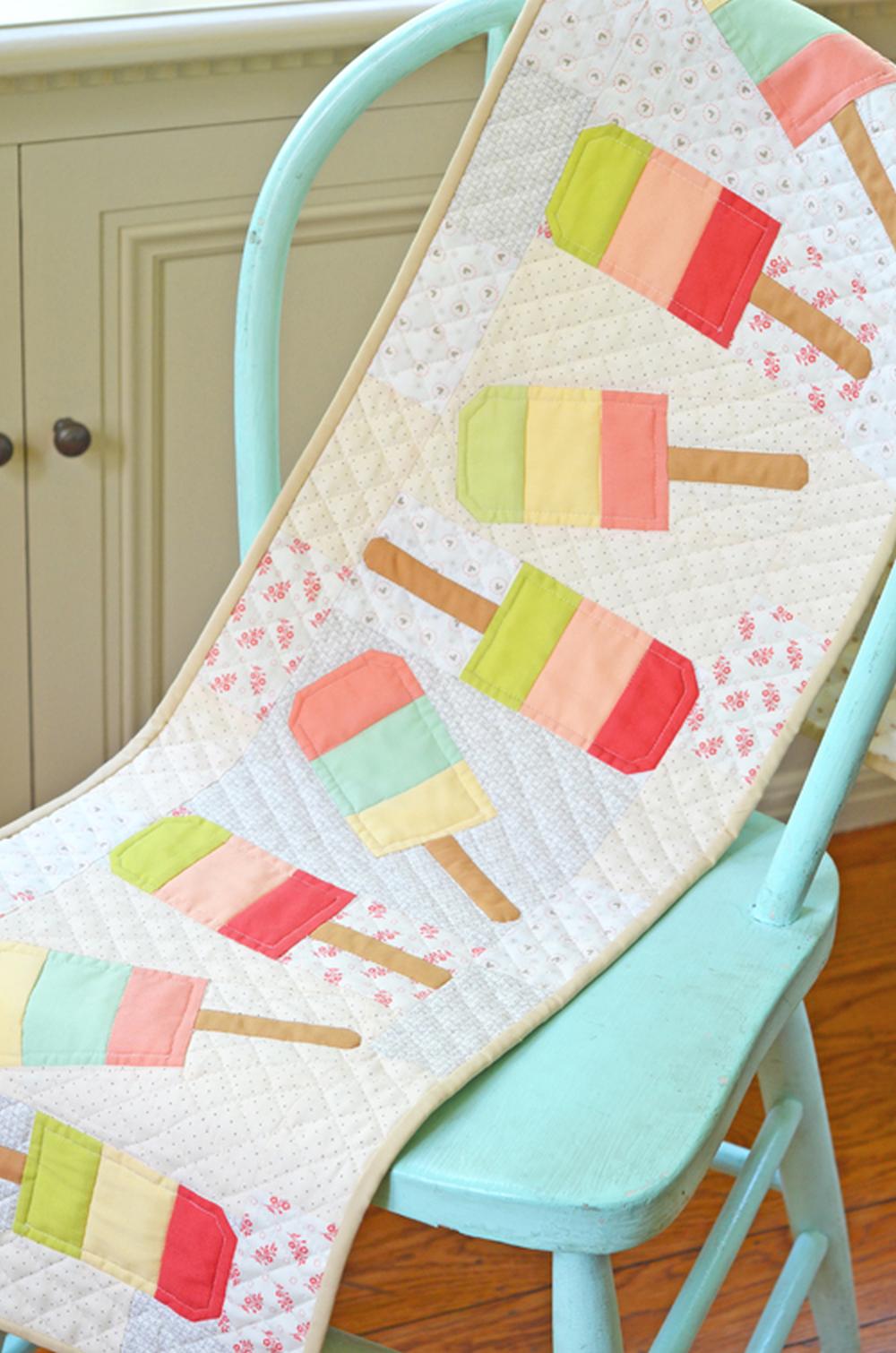 Summer popsicle quilted table runner