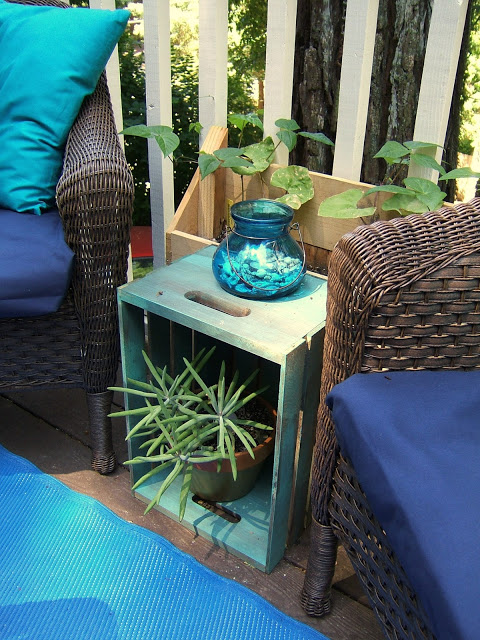Wooden crate end tables