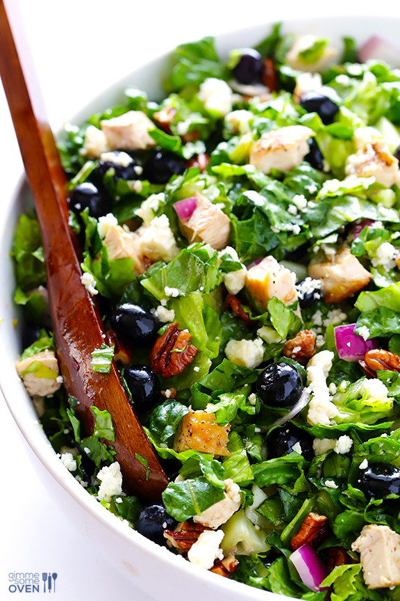 Blueberry chicken chopped salad