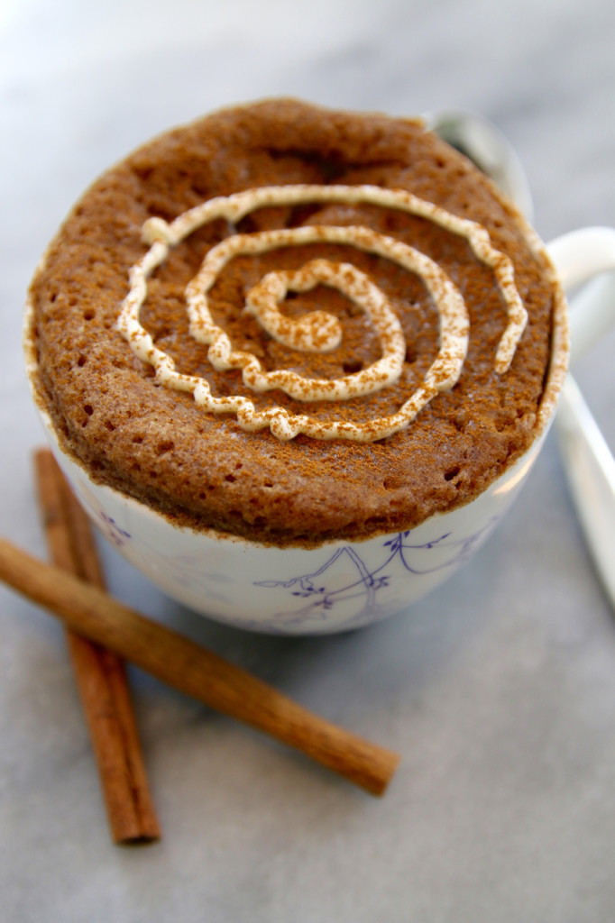 Cinnamon roll in a mug