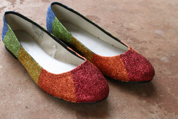 rainbow flat shoes