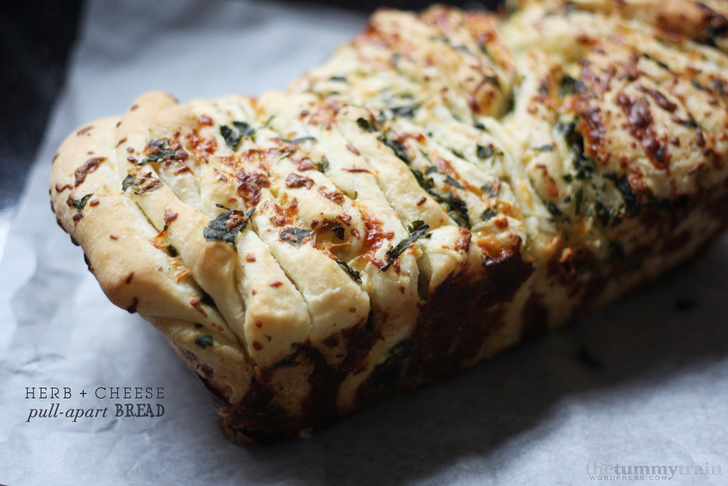 Herb and cheese pull apart bread