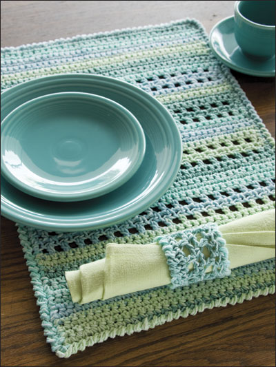 Contemporary crocheted placemat