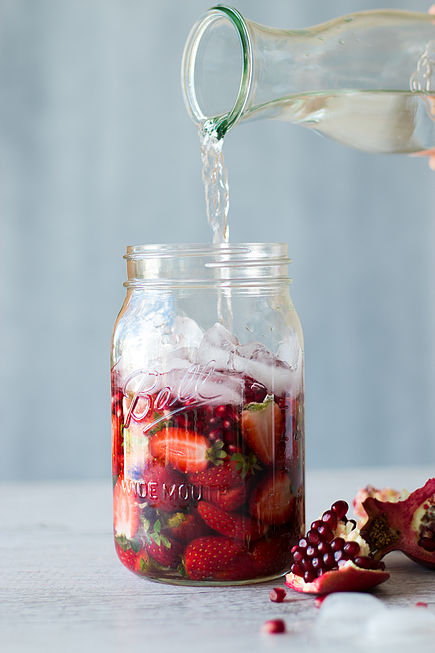 Pomegranate and strawberry water