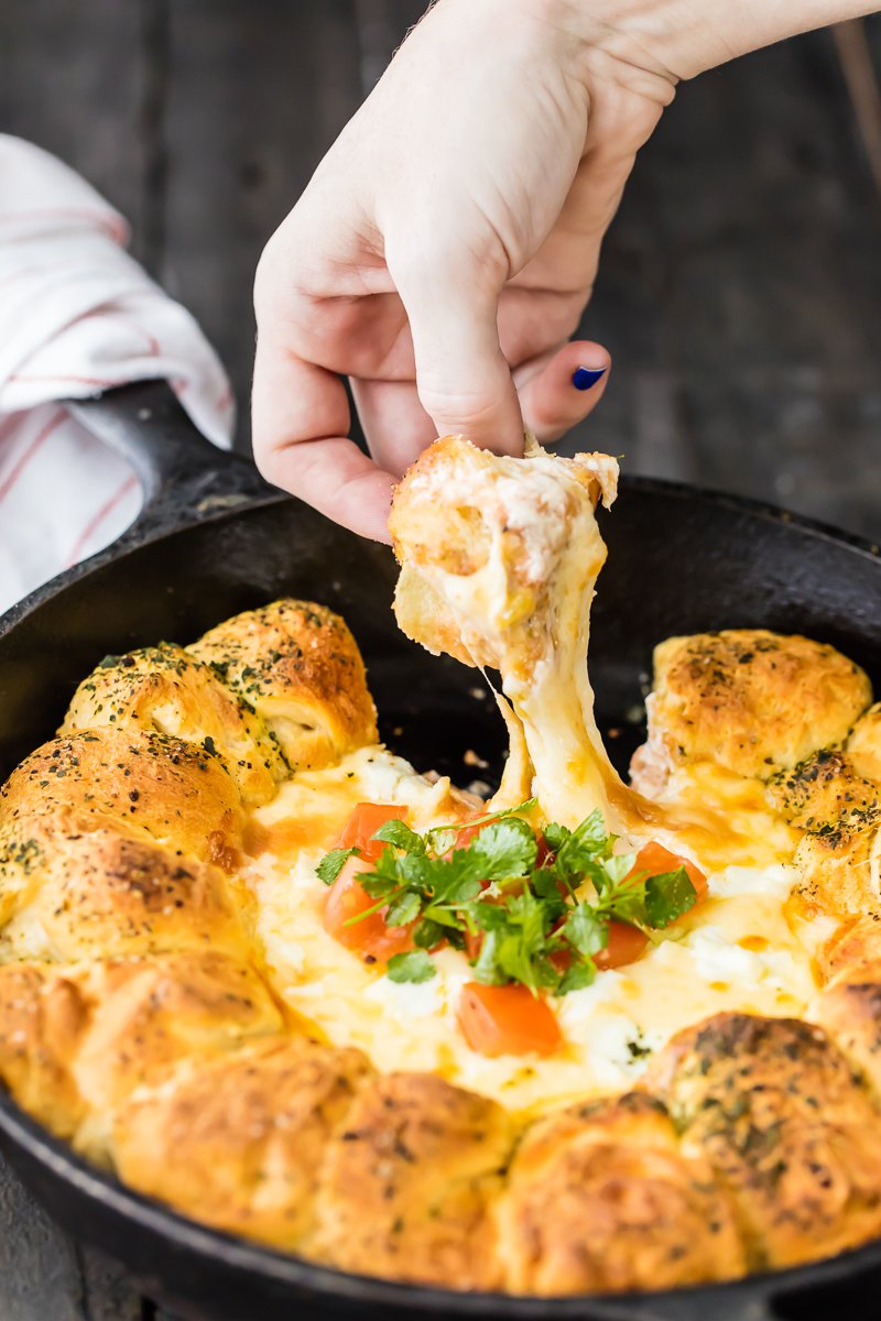 Skillet spicy bean and cheese dip with pull apart bread 7 of 11